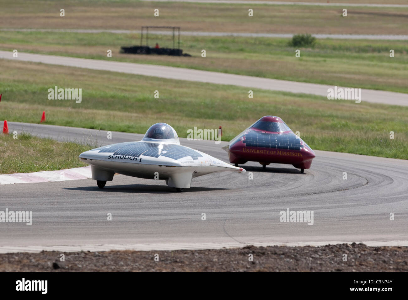 College solar car race teams from the US, Canada and Germany qualifying