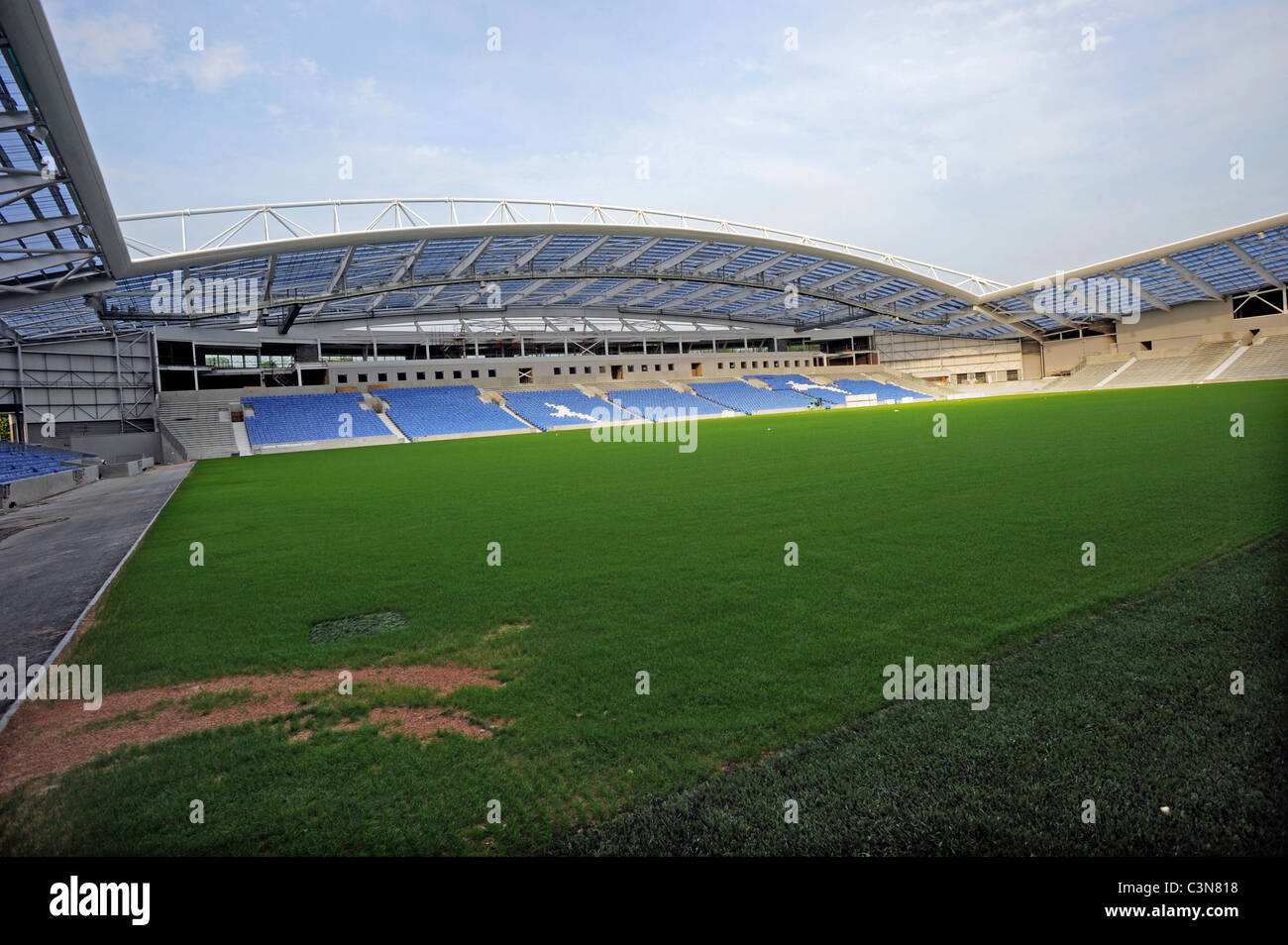 Inside the Brighton and Hove Albion's new Football Stadium called the American Express Community Stadium or The Amex Stock Photo