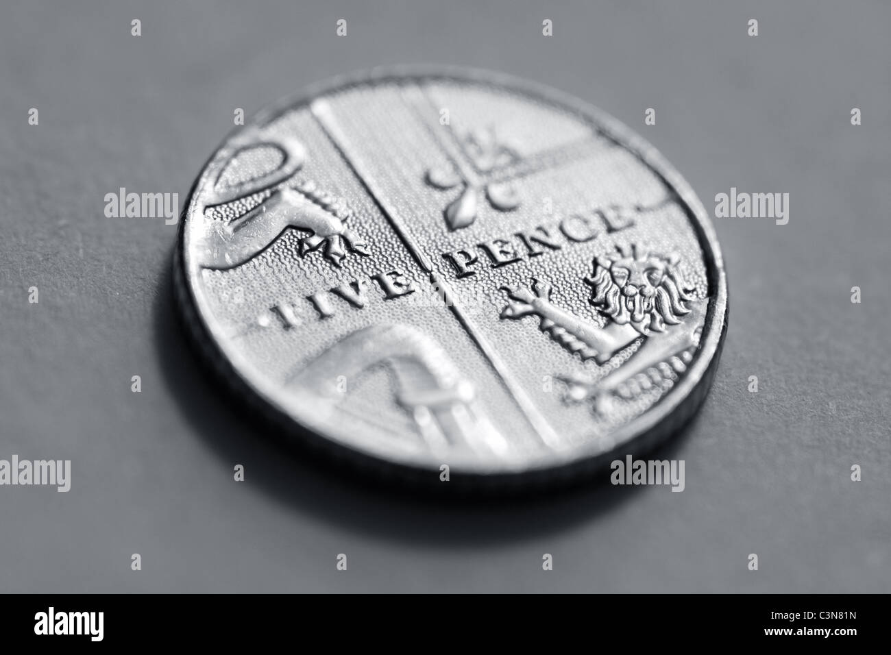 The British decimal five pence Stock Photo