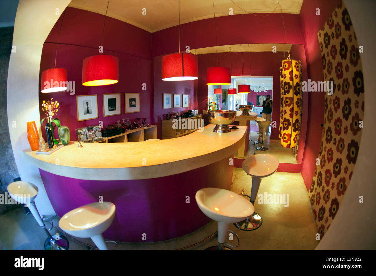 South Africa, Western Cape, Barrydale, The Barrydale Karoo Hotel. Bar and lobby. Stock Photo