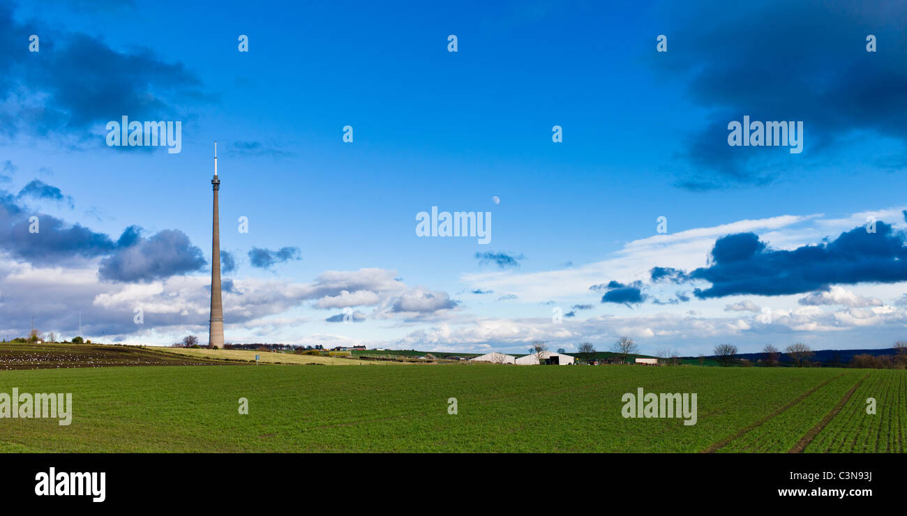 TV Mast Near Emley and Holmfirth, Yorkshire Stock Photo