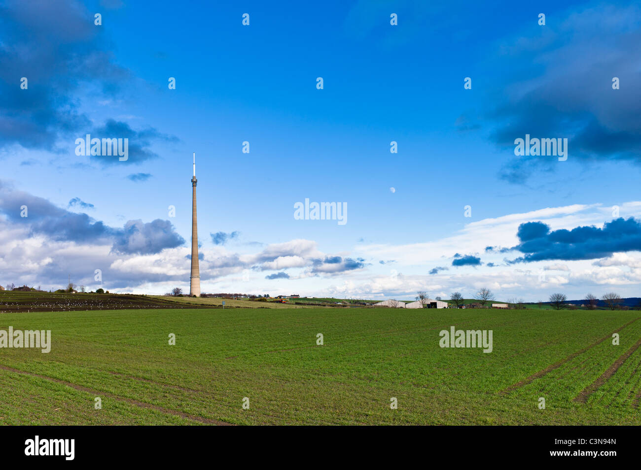 TV Mast Near Emley and Holmfirth, Yorkshire Stock Photo