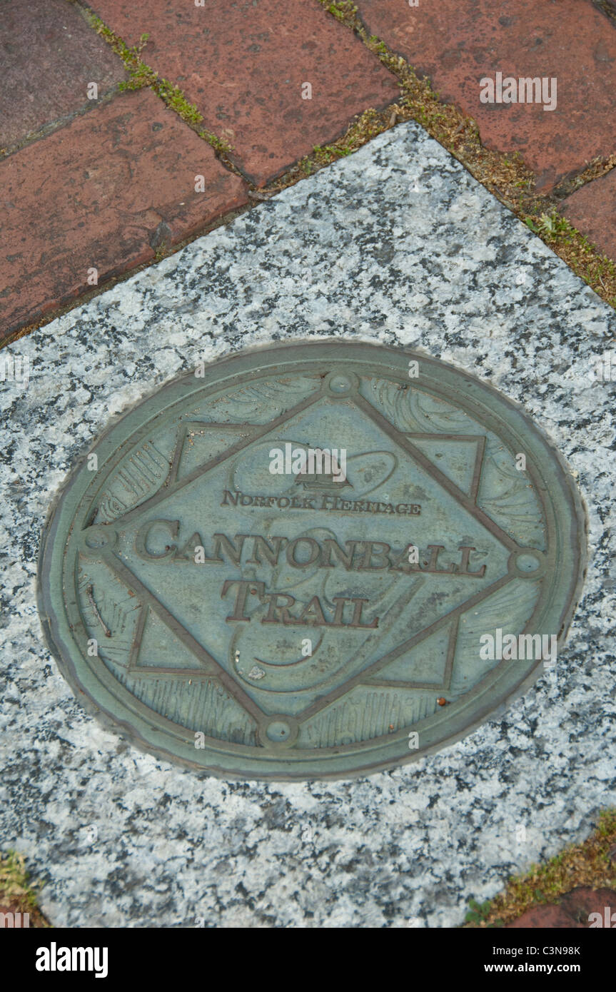 Virginia, Norfolk. Historic Cannonball Trail, selfguided trail leading to featured attractions