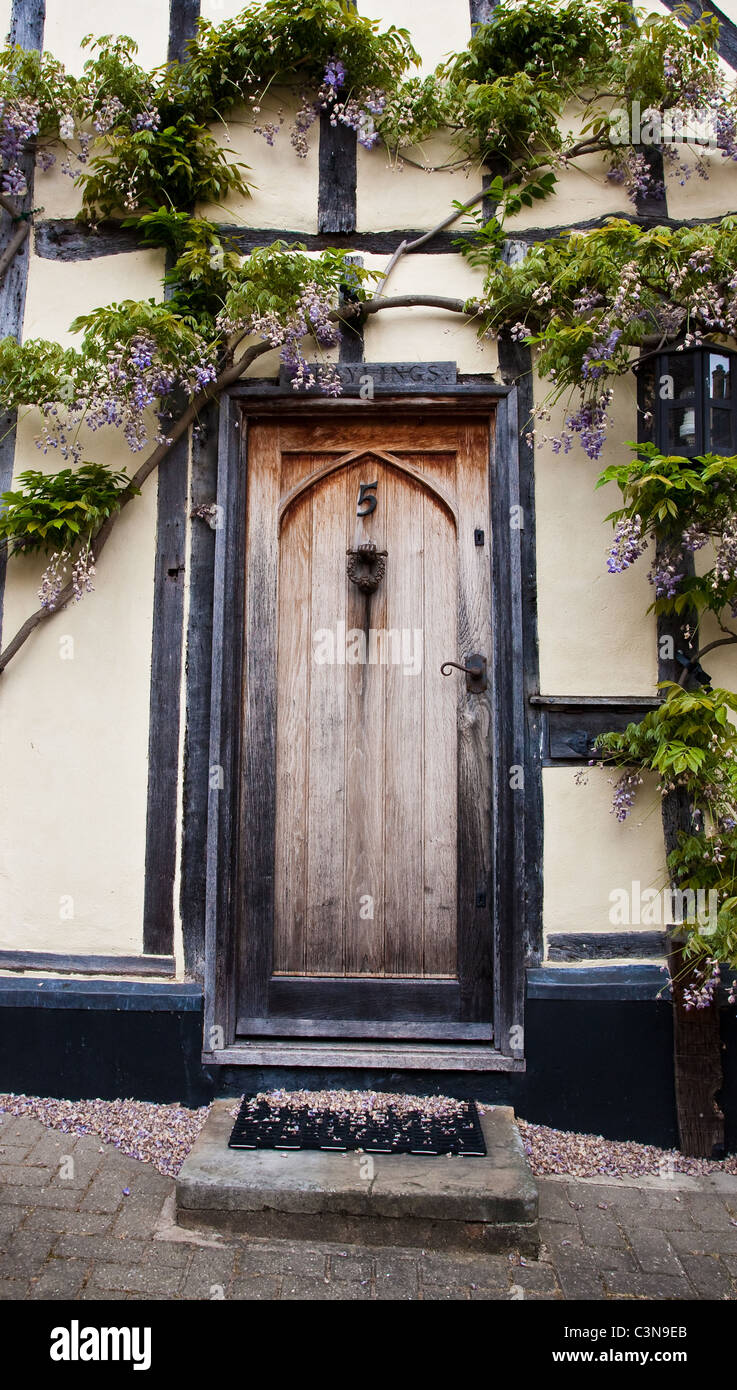 Old front door of a medieval house in Suffolk Stock Photo