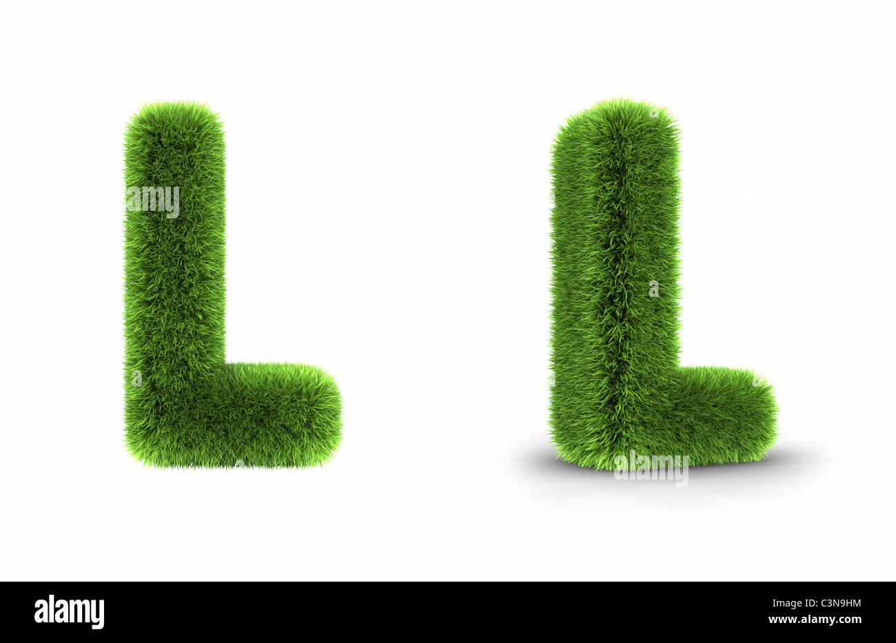 Grass letter l, isolated on white background Stock Photo - Alamy