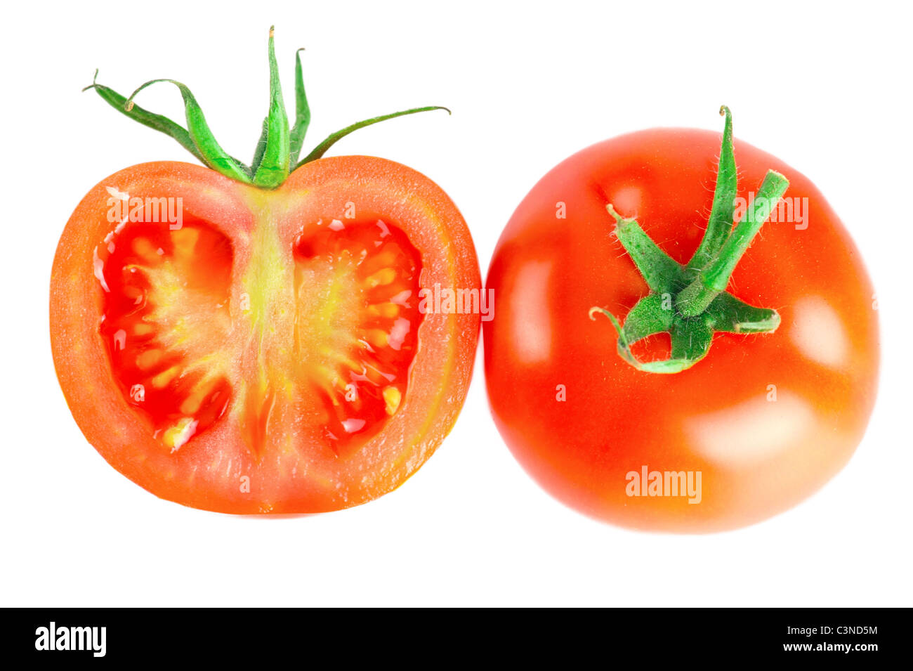 Food background: Fresh ripe tomatoes isolated on white Stock Photo - Alamy
