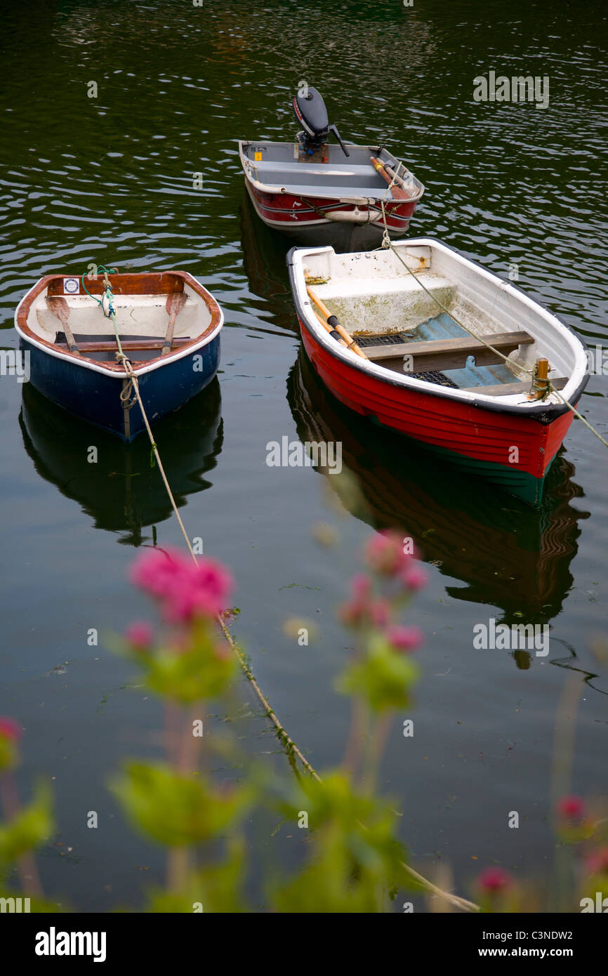Rowing boats moored at Solva harbour, Pembrokeshire, West Wales Stock ...