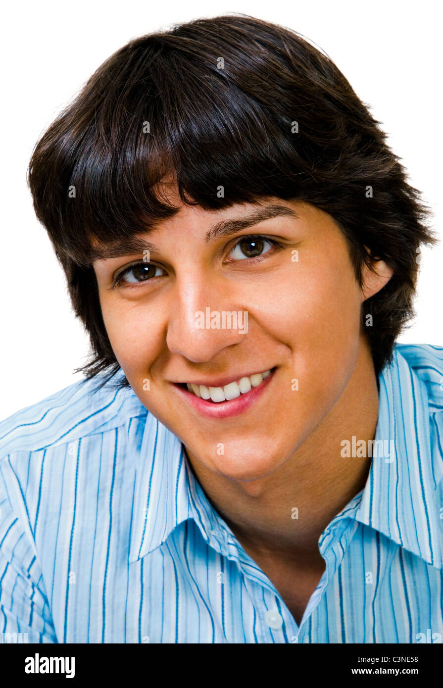 Young man smiling and posing isolated over white Stock Photo - Alamy