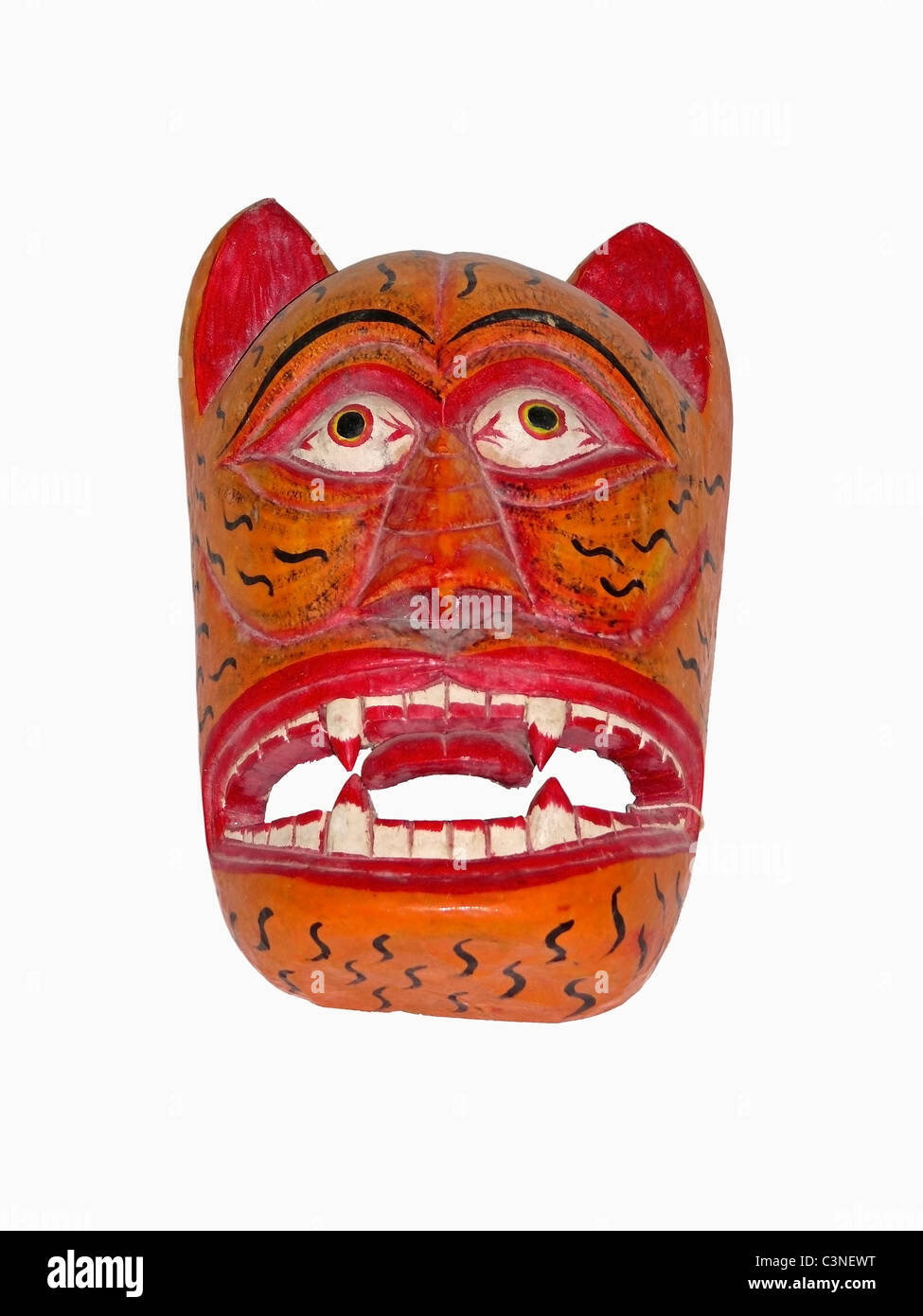 Ancient traditional theater mask in a Museum, Madhya Pradesh, India Stock Photo