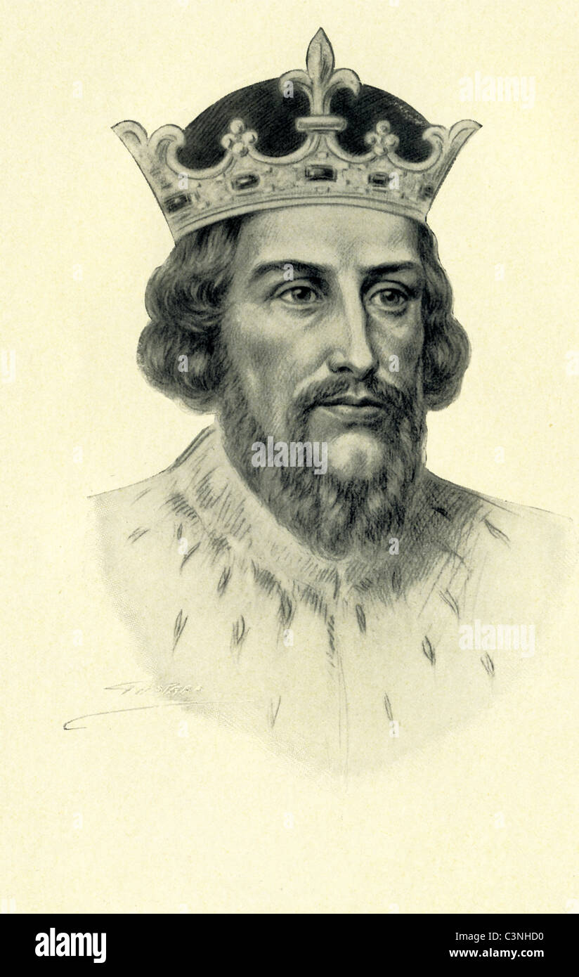 King Alfred (849-899?) was an overking of England and one of the best loved figures of English history. Stock Photo