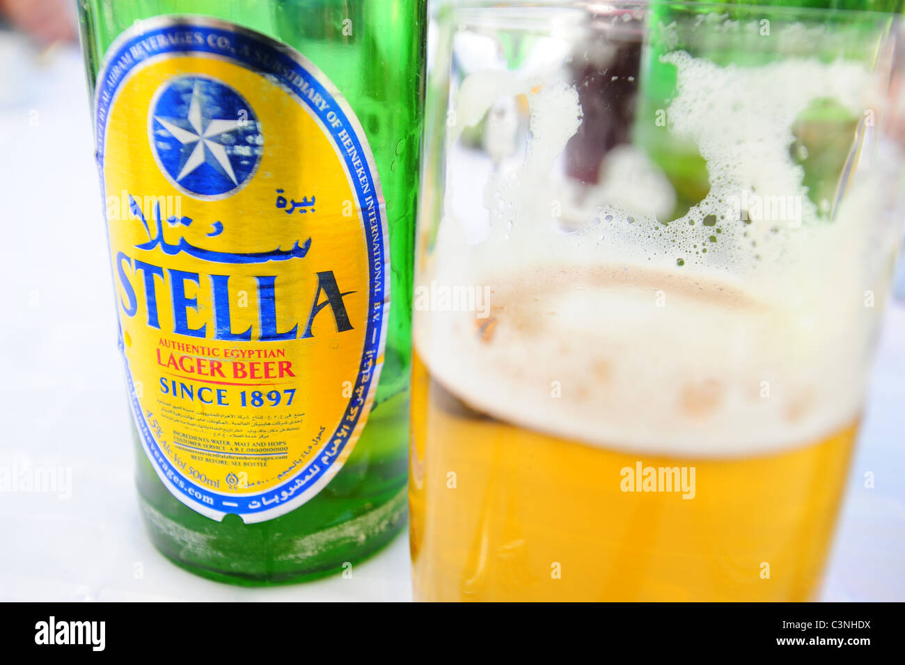 Africa Middle East Egypt alcohol beer Stella lager beer Stock Photo