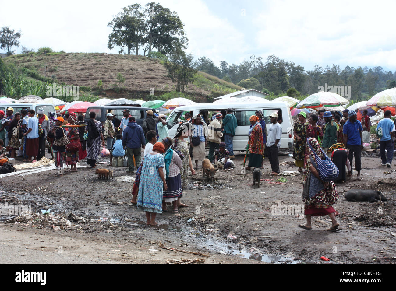 Mt Hagen Market in Papua New Guinea Stock Photo