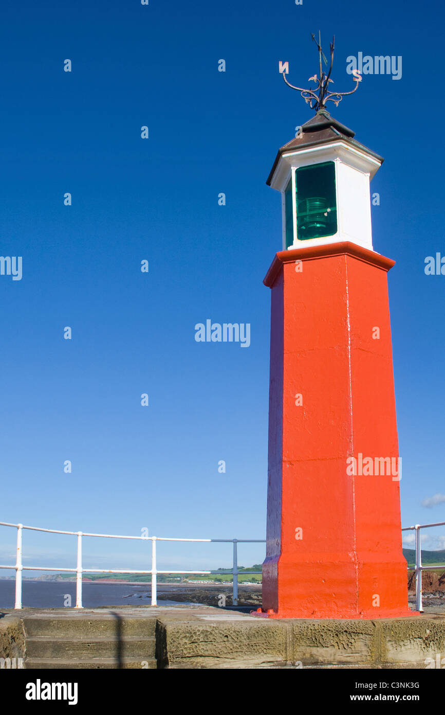 Watchet Harbour lighthouse Stock Photo