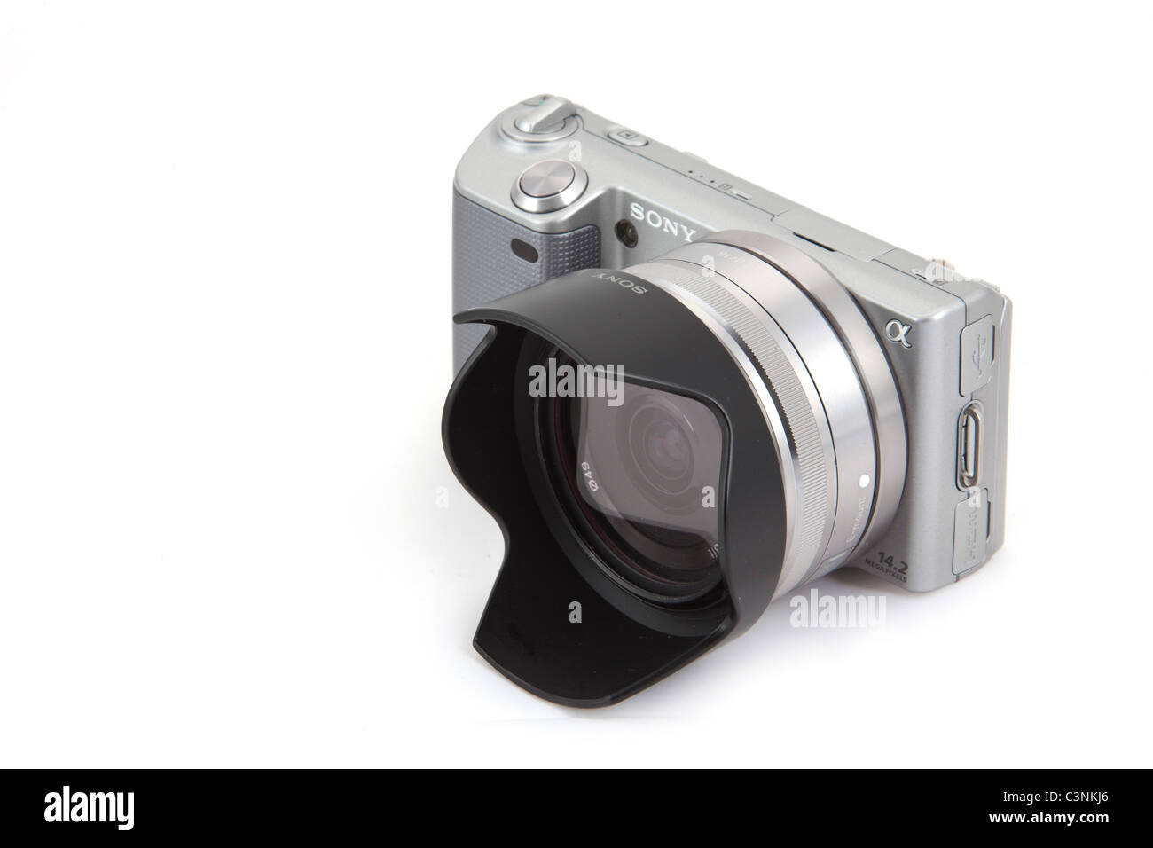 Sony Alpha NEX5 digital camera body and pancake 16mm prime lens 117931 Leica Stock Photo