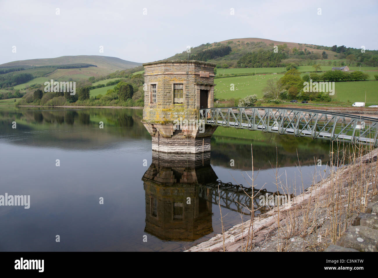 Talybont Reservoir and Forest. Near Talybont on Usk, Brecon Beacons, Wales UK 110761 Brecon-Walk Stock Photo