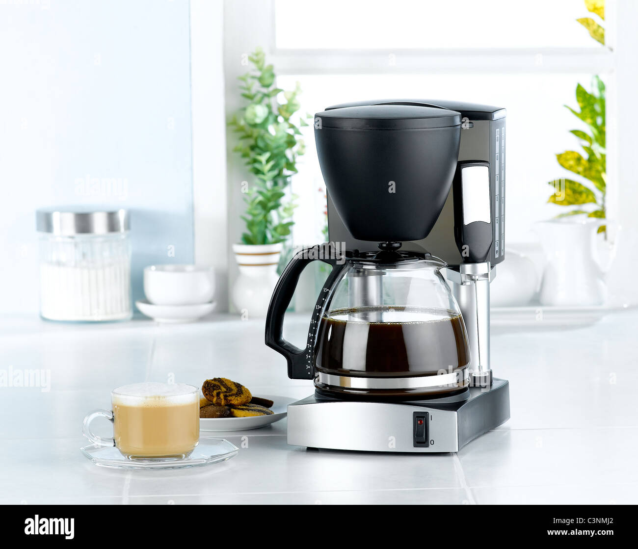 Cappuccino coffee blender you could brew the coffee drinks at home Stock Photo