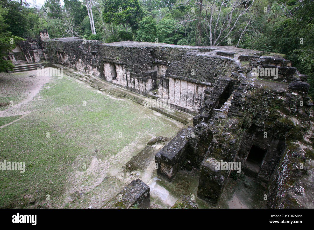 The Palacio de las Acanaladuras in Tikal, El Peten, Guatemala, Central America Stock Photo