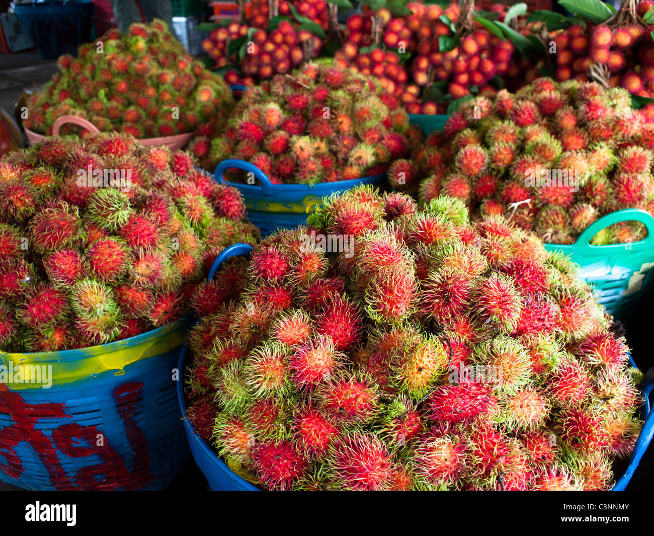 Rambutans fruit in Thailand fruit market Stock Photo