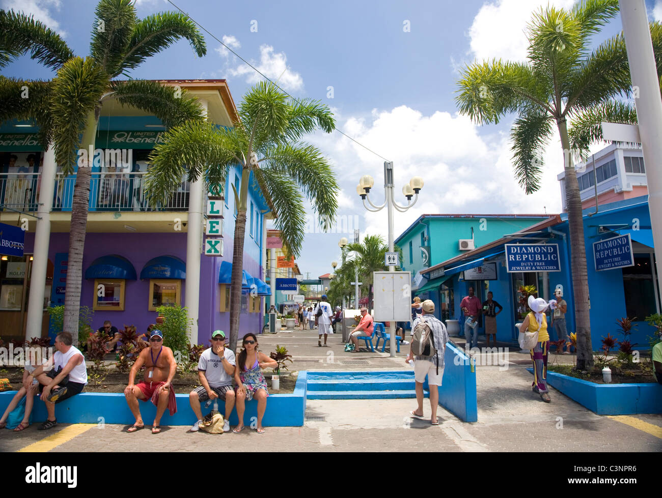 Tourists shopping area of Heritage Quay in St Johns , Antigua Stock Photo