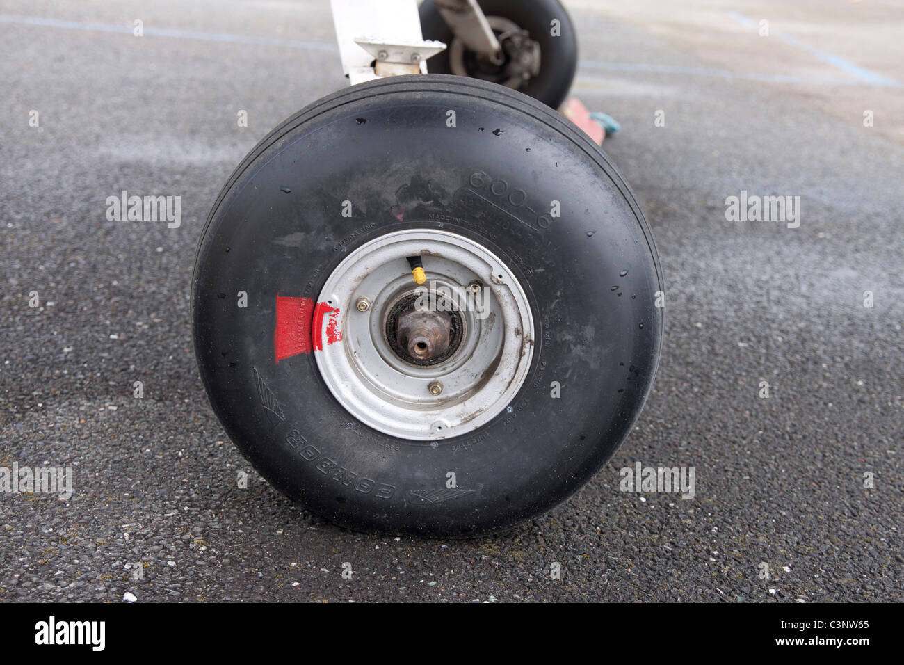Lightweight Cessna aircraft wheel Stock Photo Alamy