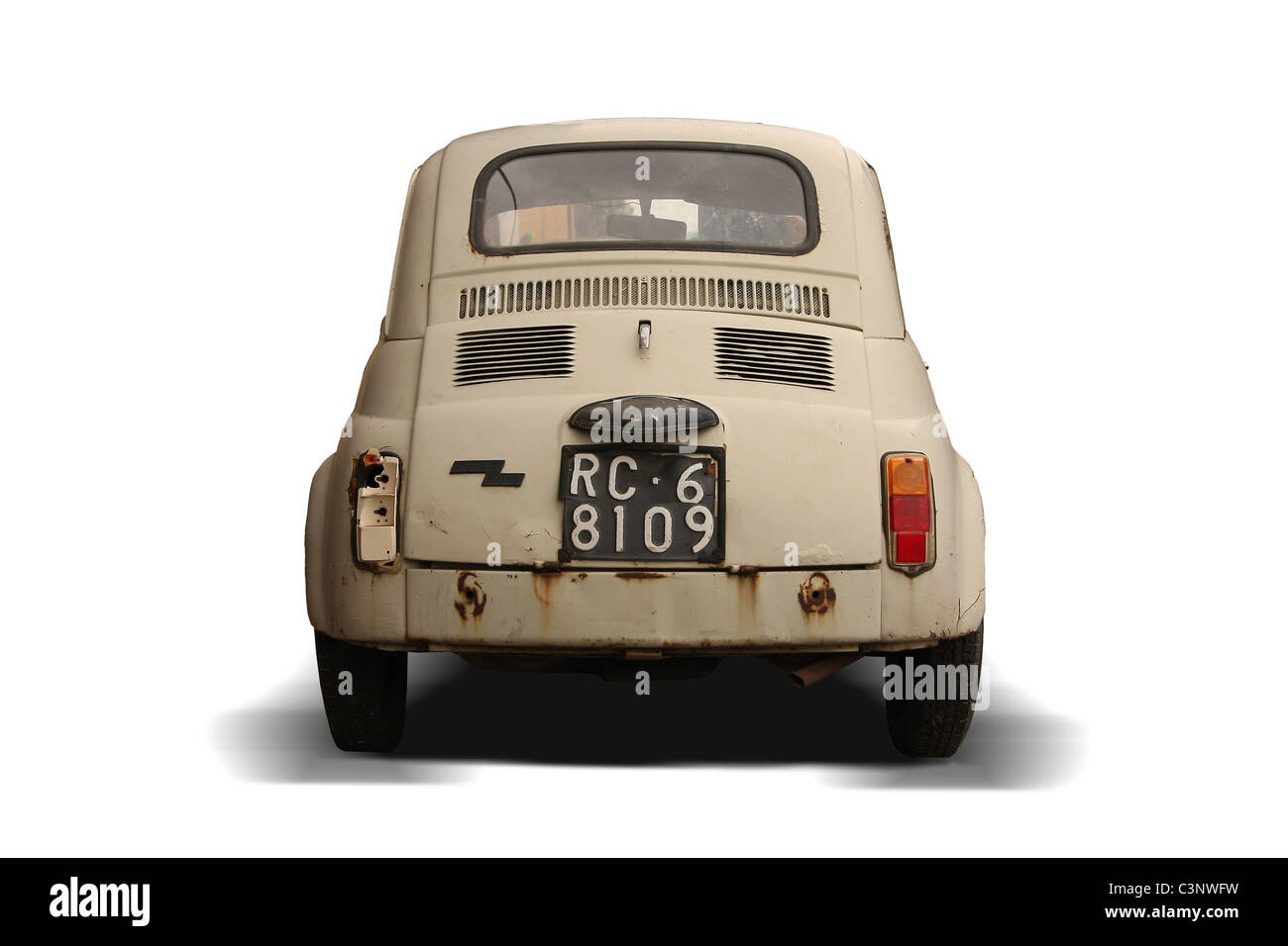 Old car isolated over a white background Stock Photo - Alamy