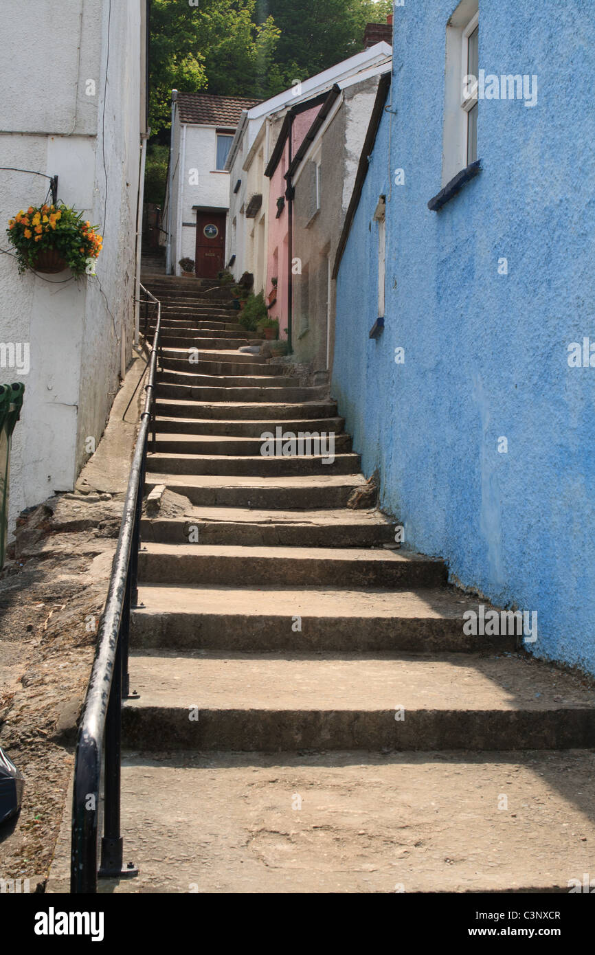 Steep old steps in lane in Mumbles, Swansea, UK Stock Photo Alamy
