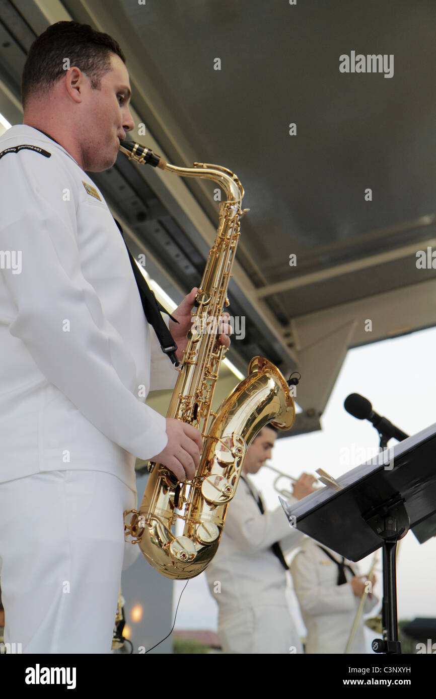 Lakeland Florida,First Friday Sun'n Fun Festival,Munn Park,US Navy jazz