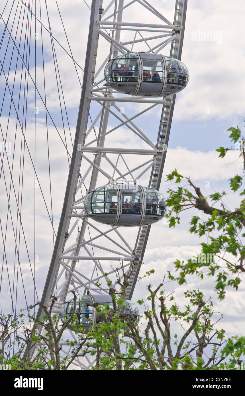 London Eye - details construction, capsule Stock Photo