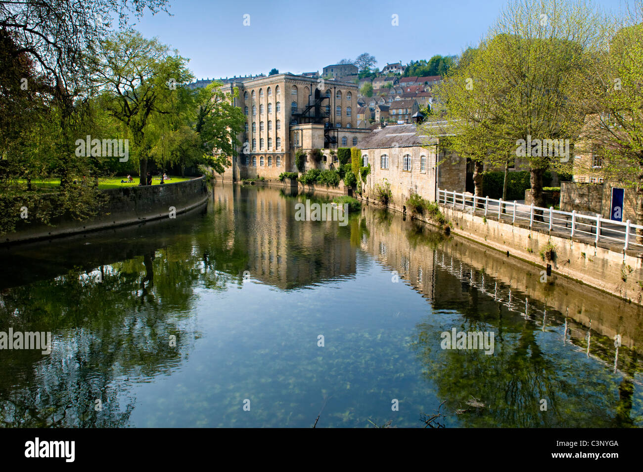 Abbey Mill with reflection on the river Avon taken at Bradford on Avon