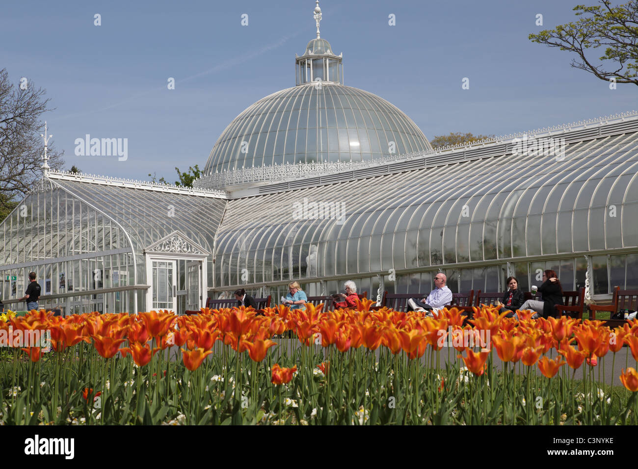 Kibble Palace Victorian glasshouse in the Botanic Gardens in the West End of Glasgow, Scotland, UK Stock Photo