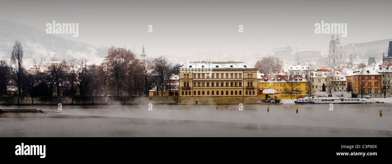 Prague Winterscape Stock Photo