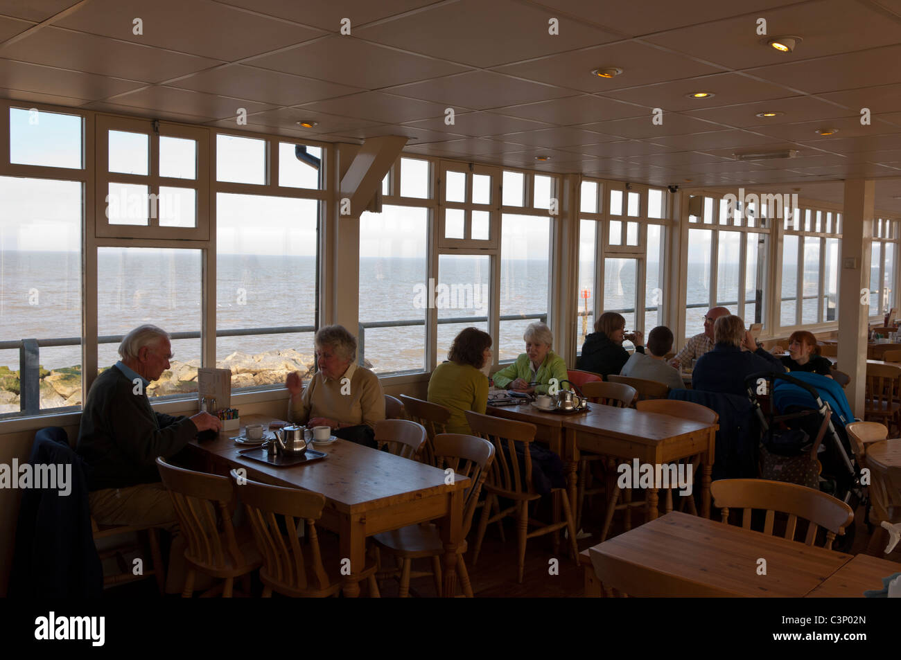 Inside a cafe on the pier at Southwold , Suffolk , England , Britain , Uk Stock Photo