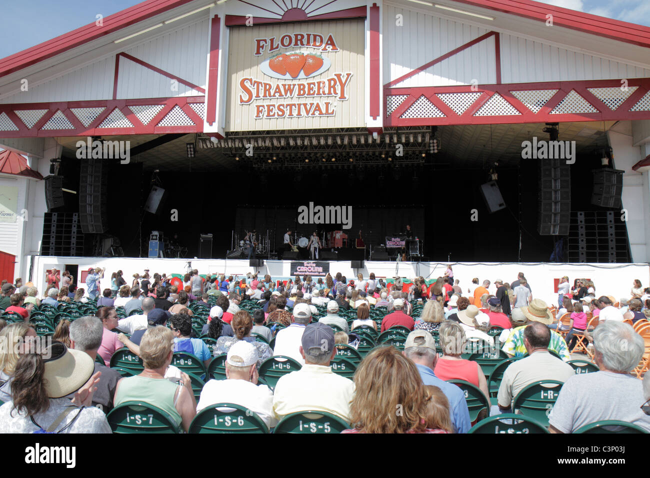 Plant City Florida,Florida Strawberry Festival,event,stage,country music performance,audience,show,entertainment,visitors travel traveling tour touris Stock Photo