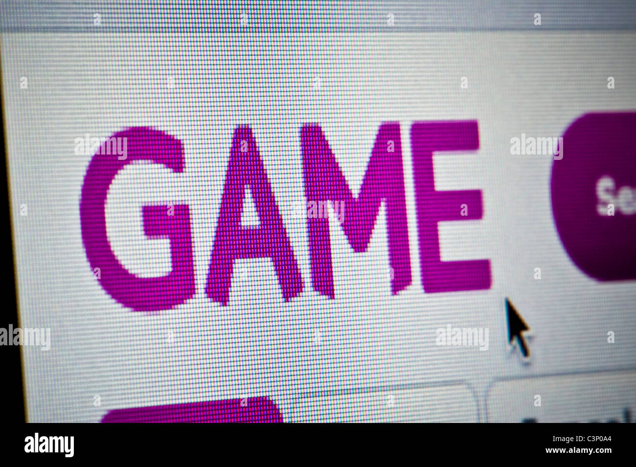 Close up of the Game logo as seen on its website. (Editorial use only: print, TV, e-book and editorial website). Stock Photo