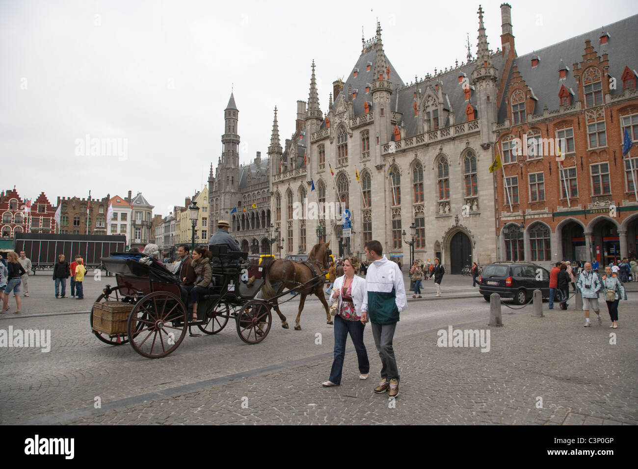 Provinciaal Hof. Provincial Goverment Palace. Grote Markt square. Bruges. Brugge. Belgium. Stock Photo