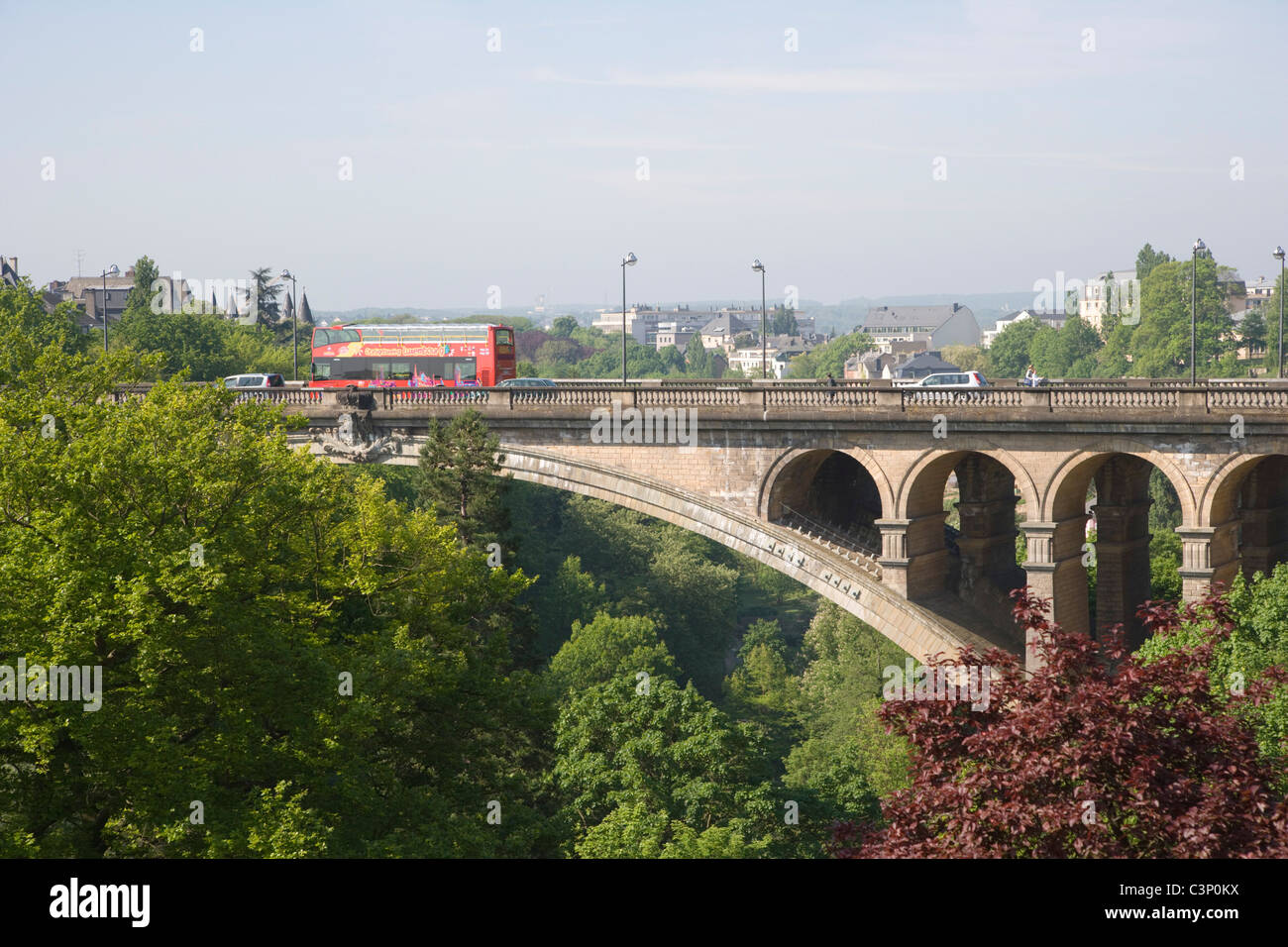 Ponte Adolphe bridge spans over the Petrusse valley Stock Photo