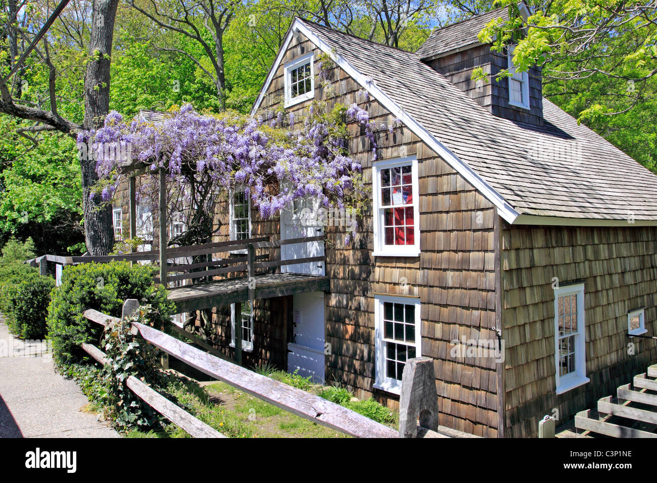 The historic Stony Brook Grist Mill, Long Island, NY Stock Photo