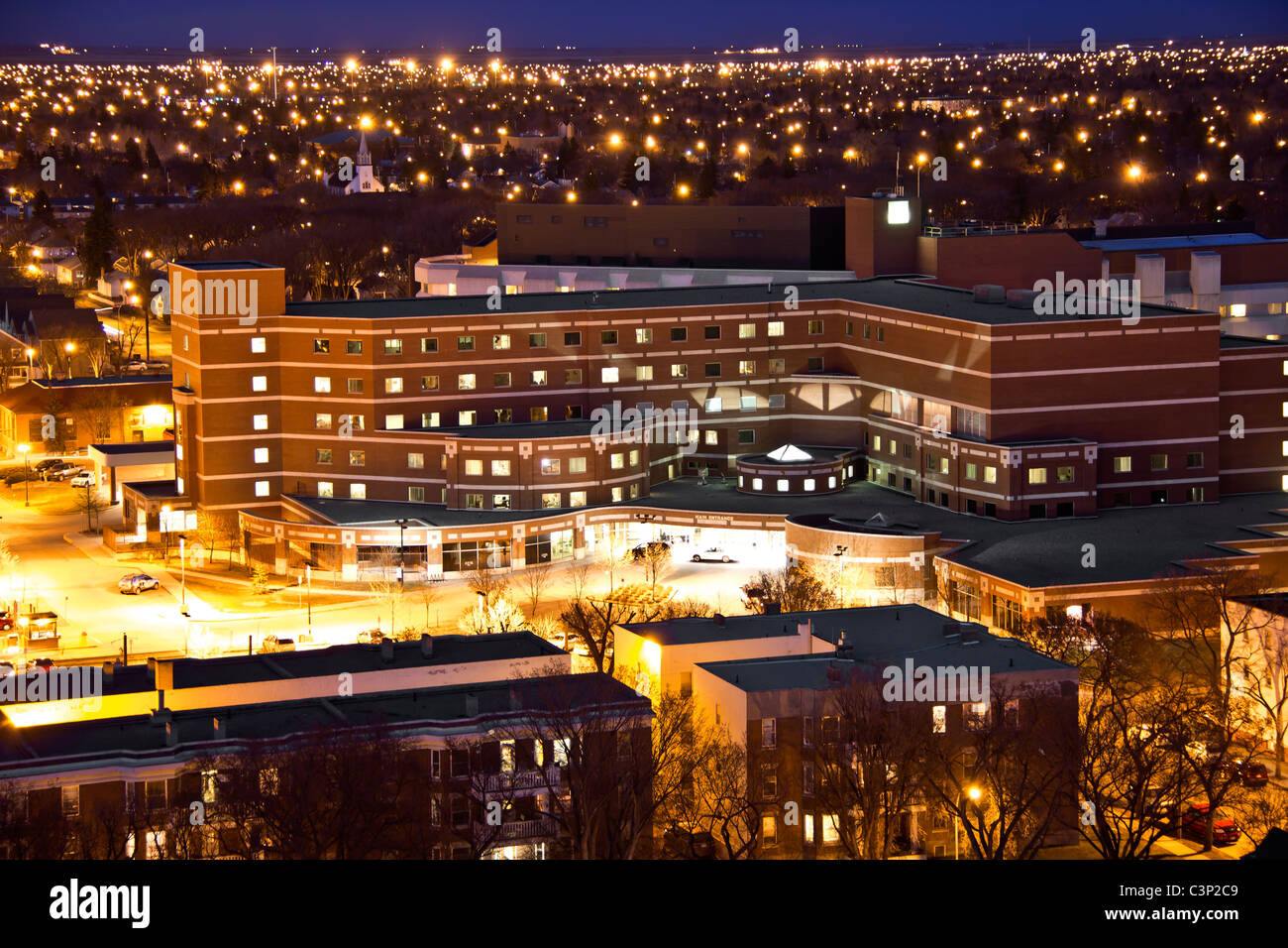 Photograph of the city of Regina in Saskatchewan, Canada taken at night  Stock Photo - Alamy