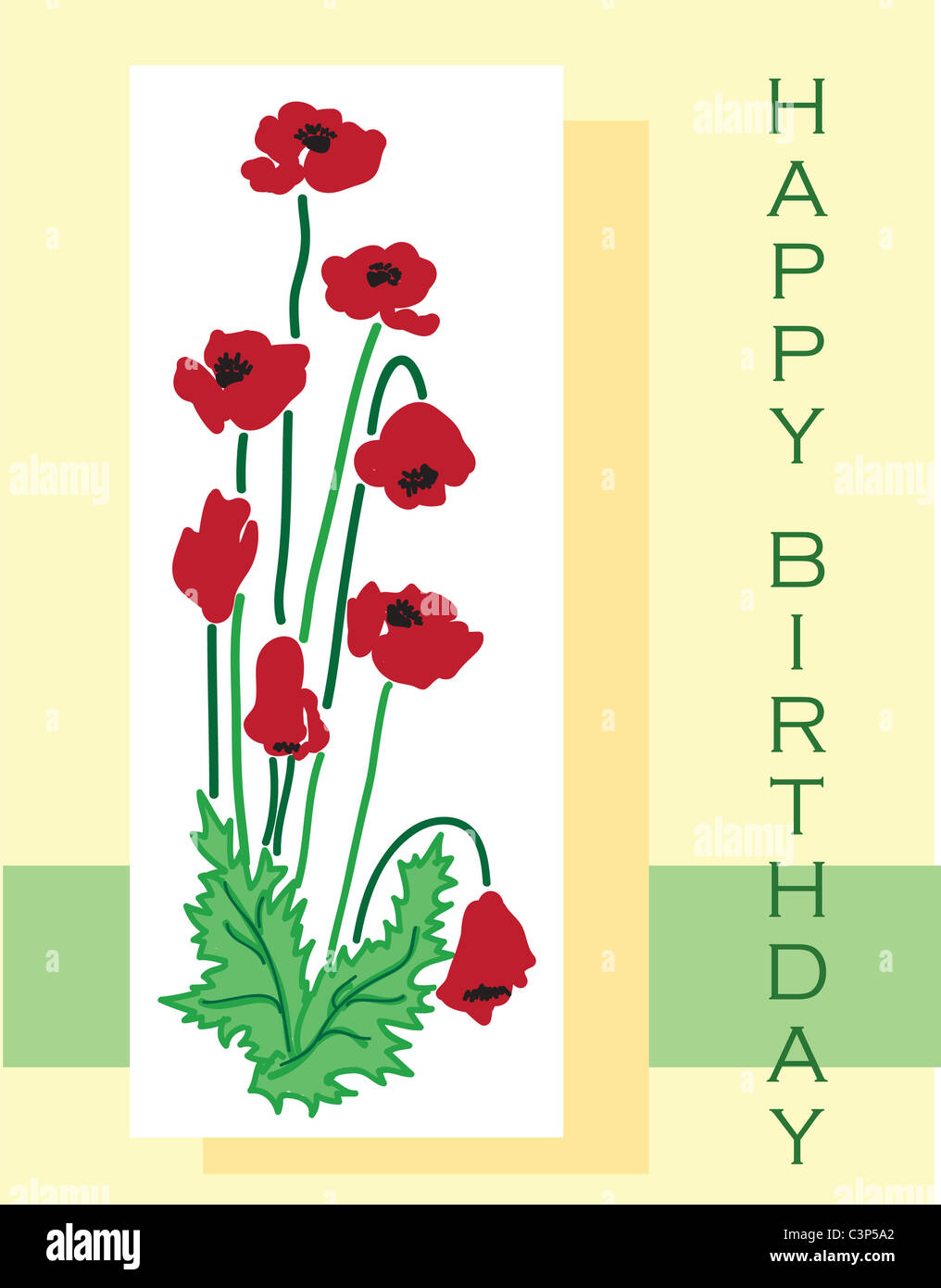 Poppies Birthday Card Stock Photo - Alamy