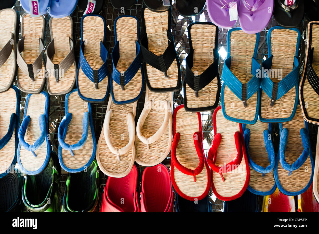Flip-flops used at the Osho Ashram Stock Photo