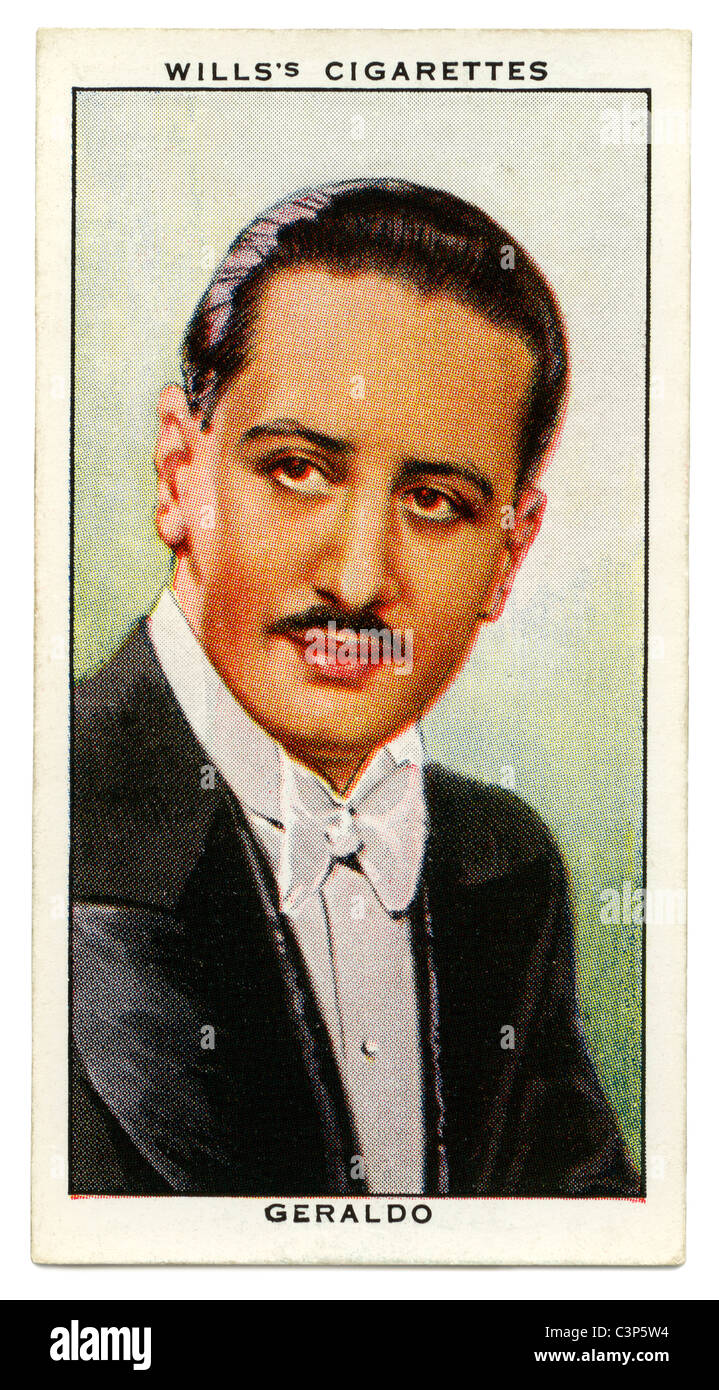 1934 cigarette card with portrait of British radio star and bandleader Geraldo Stock Photo