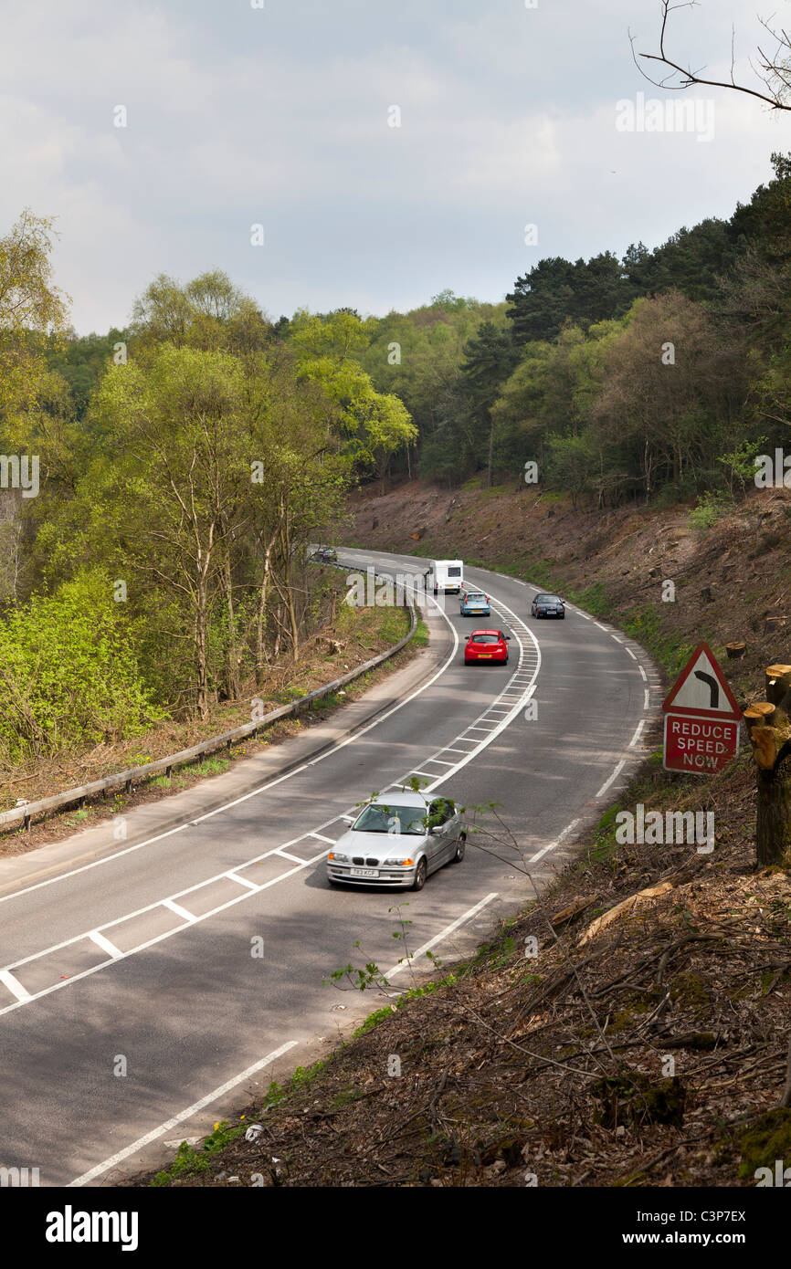 A3 around the devil's punch bowl at Hindhead Stock Photo