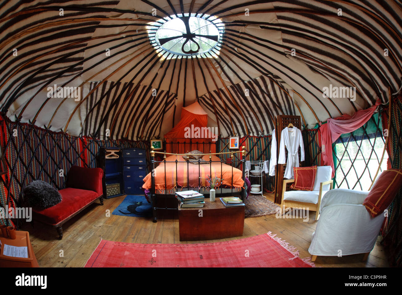 Yurt interior Stock Photo