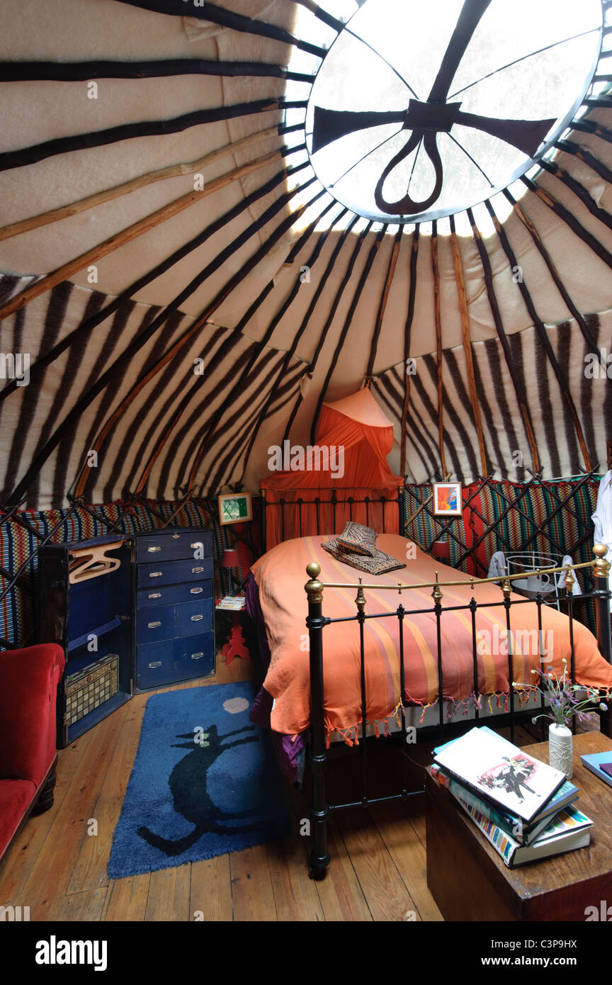 Yurt interior Stock Photo