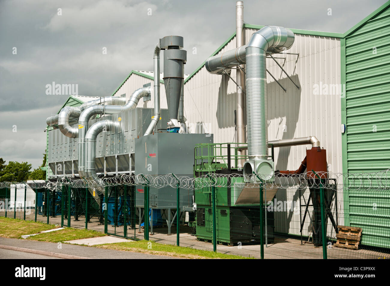 A Talbott's biomass heating and energy system using wood waste at a commercial furniture makers' factory UK Stock Photo
