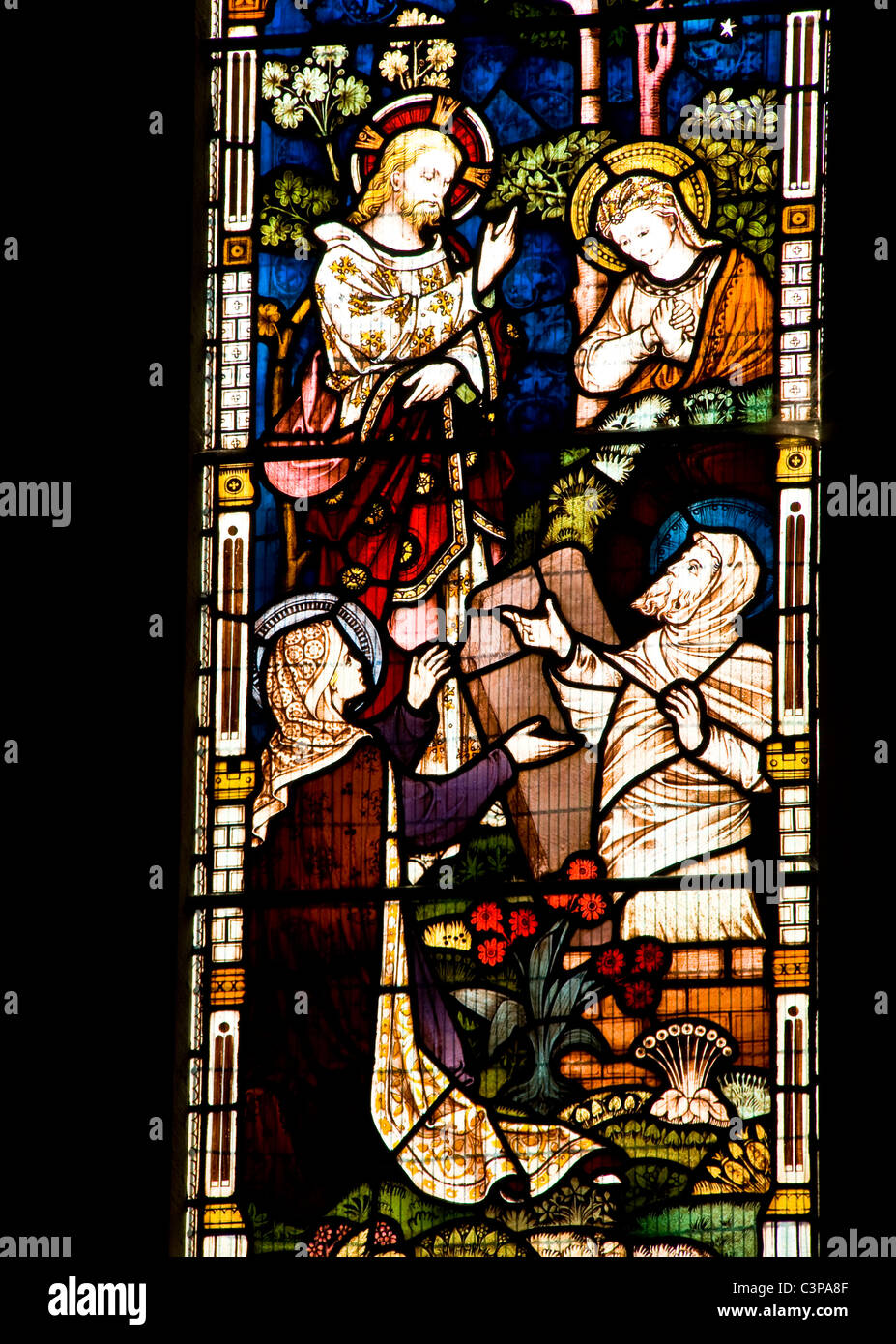 Stained glass window in Pickering parish church Stock Photo Alamy