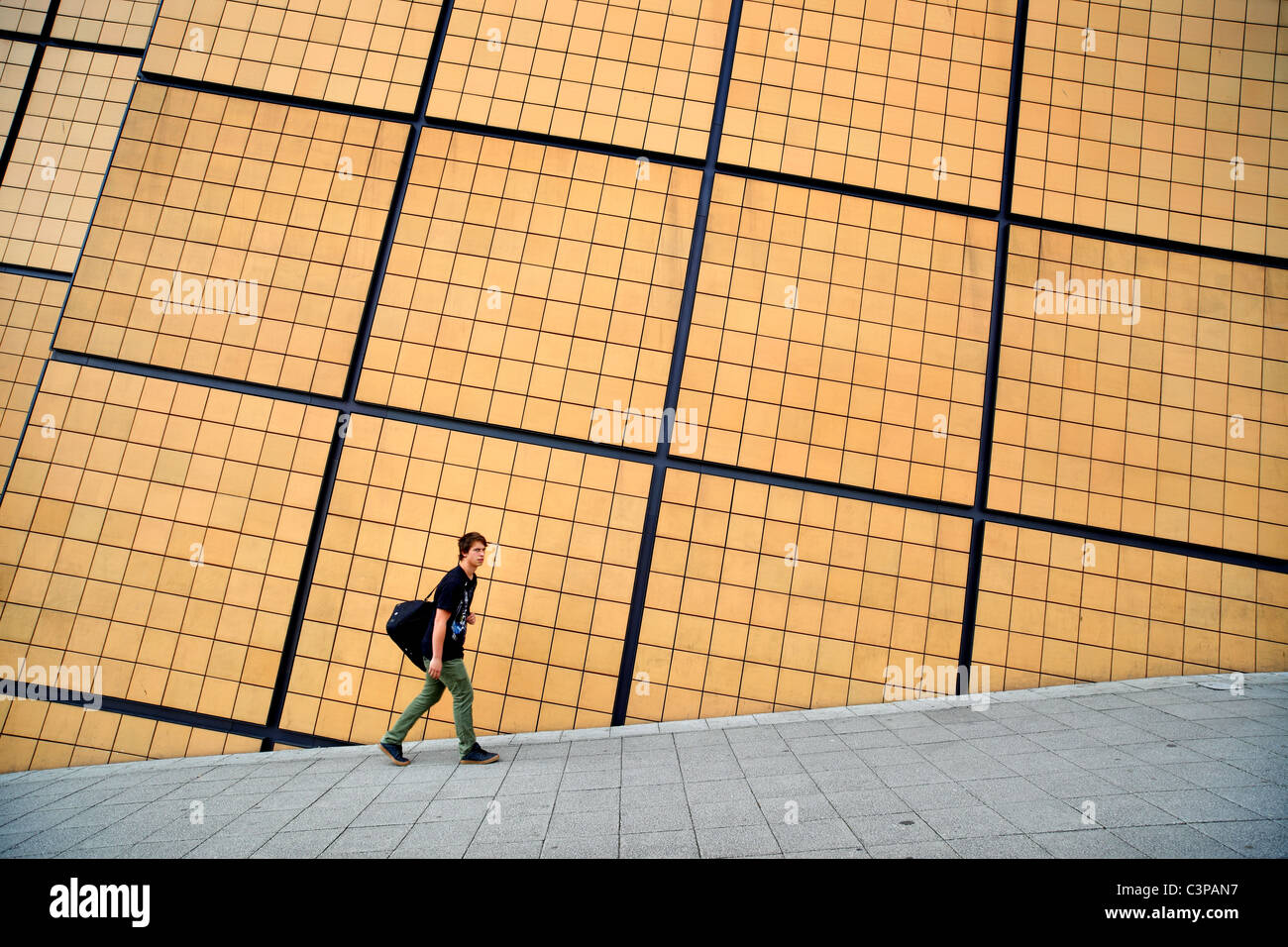 Geometric shapes on the walls of Drake Circus shopping centre in Plymouth, UK. Stock Photo