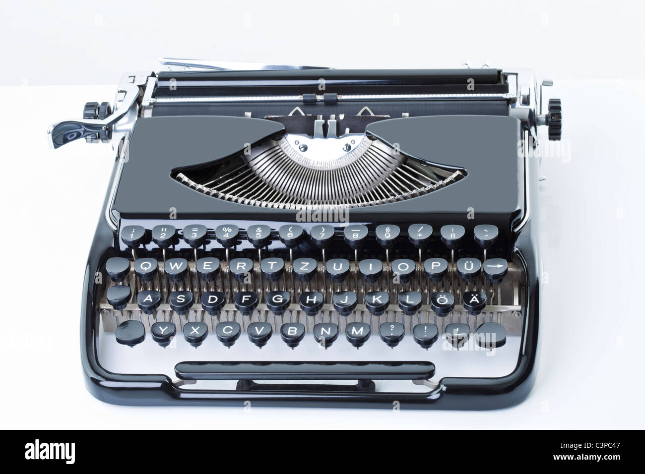 Old typewriter, close-up Stock Photo