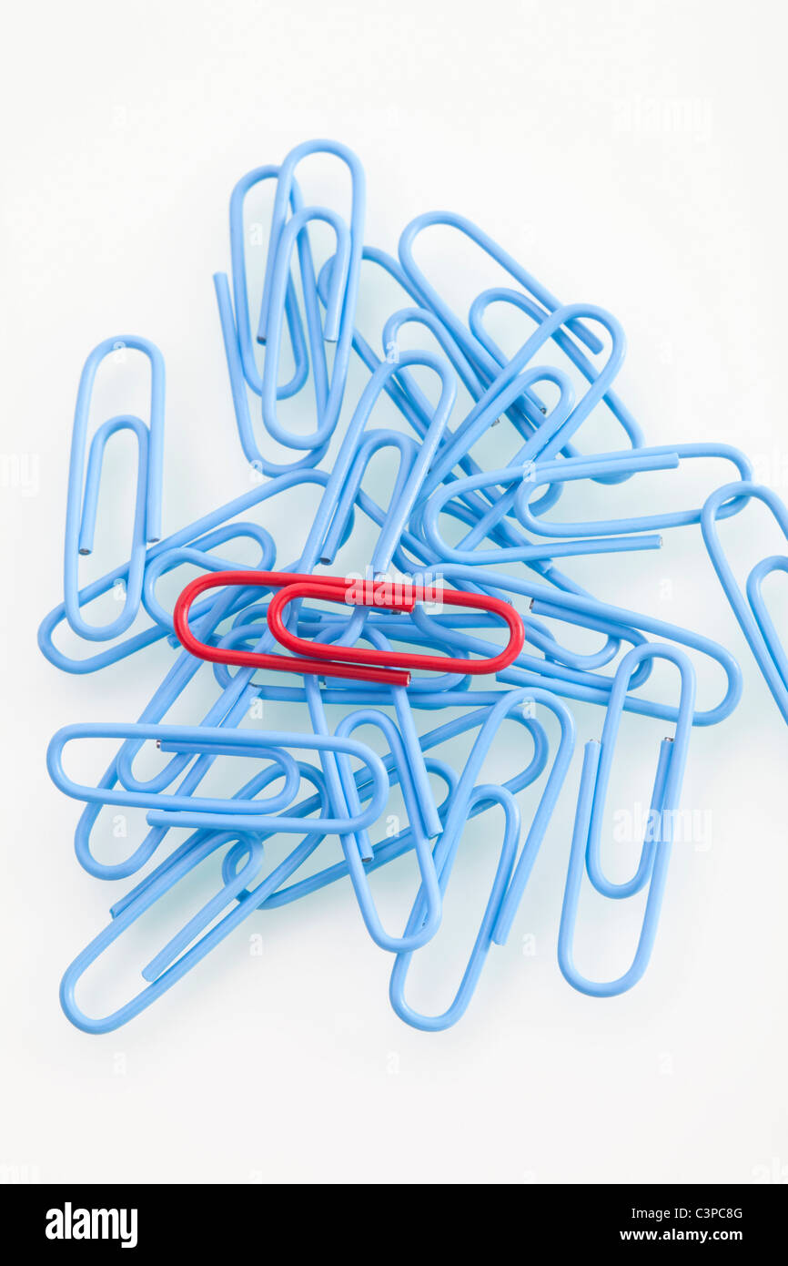 Pile of paper clips, elevated view Stock Photo