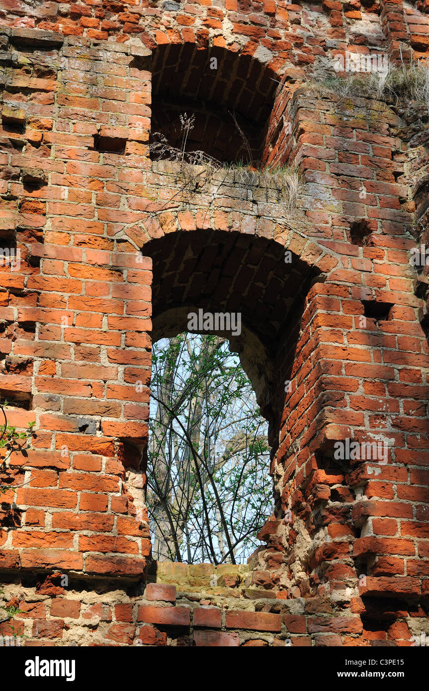Brick wall of old castle Balga in Prussia, Kaliningrad region, Russia Stock Photo